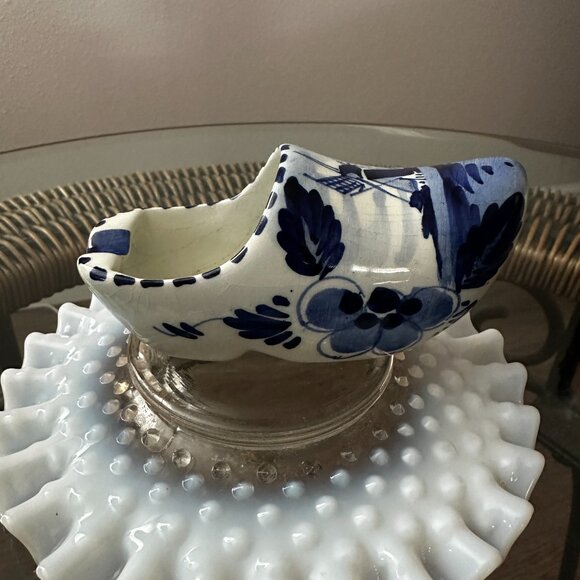 Mid 20th Century "DELFT" Holland Blue & White Ceramic Clog Set of 2 Smoke Shoe's - Picture 4 of 7